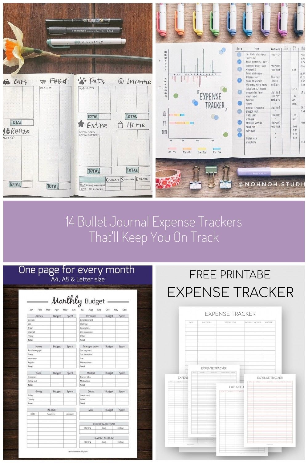 Bullet Journal Expense Tracker Printable Statbon