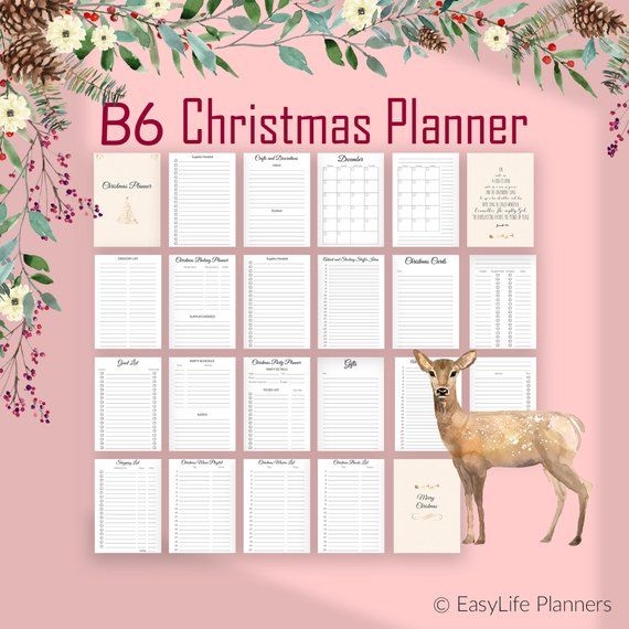 Christmas Planner Kit B6 TN Inserts B6 Printable Inserts Printable 