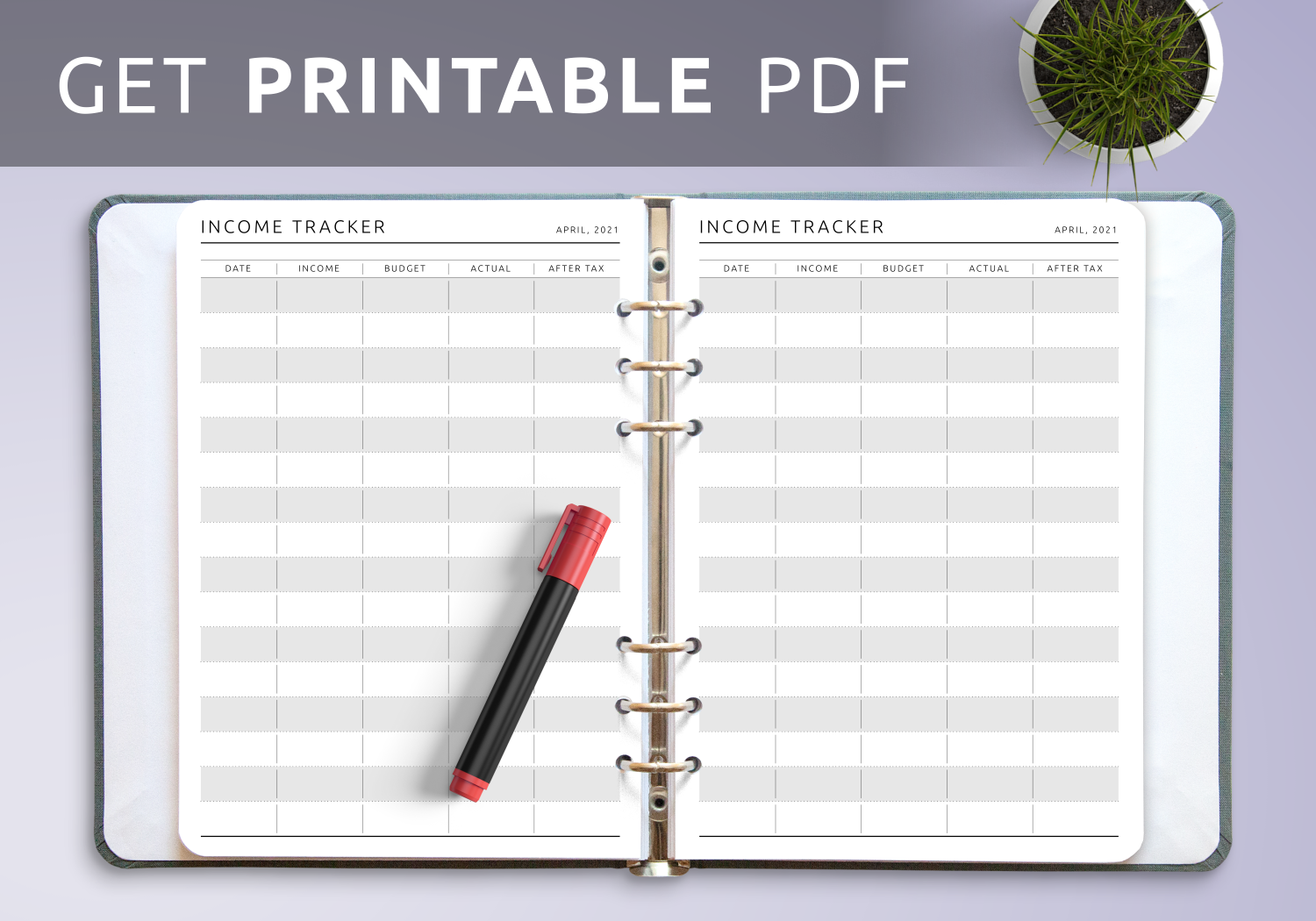 Cute Income Tracker Printable
