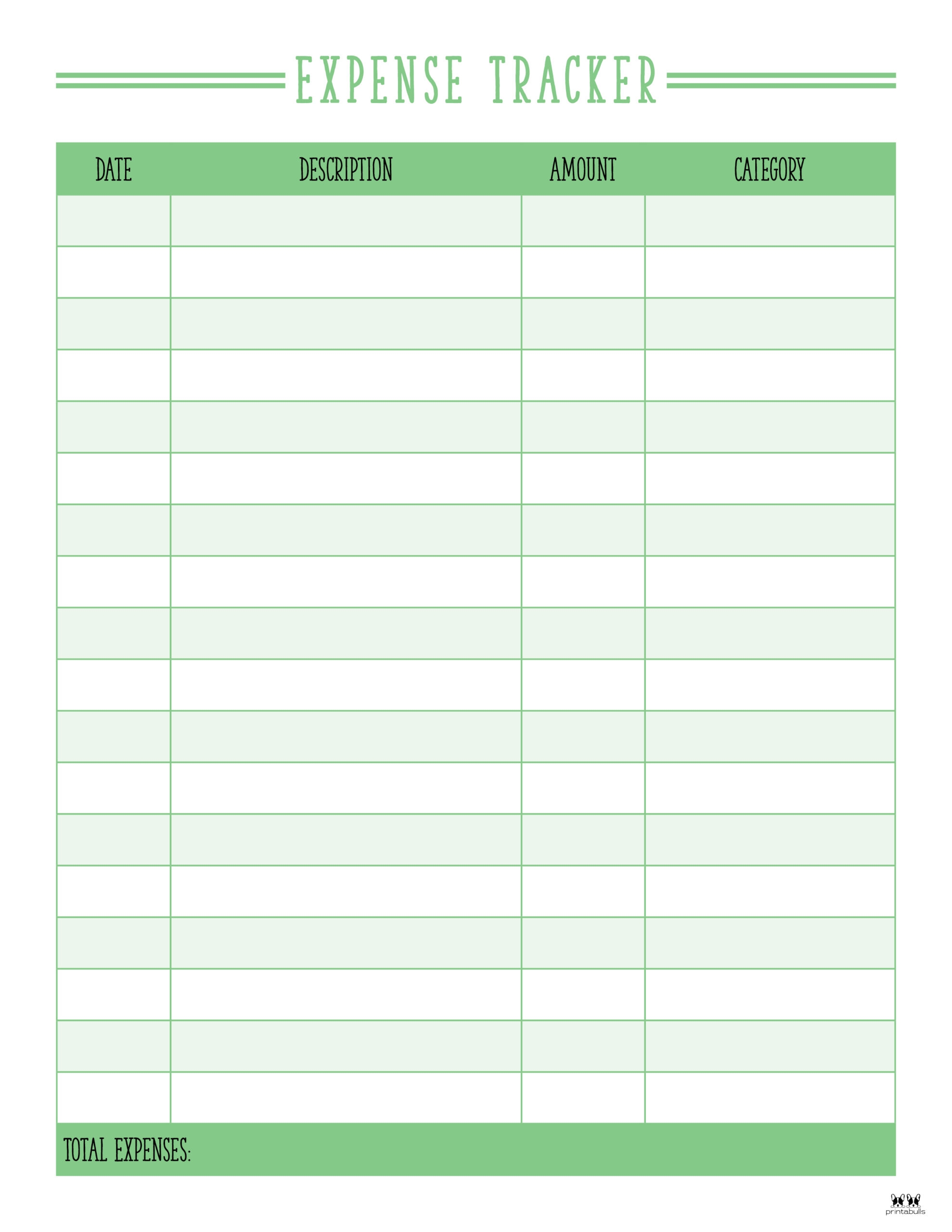 Expense Tracker Printables 20 FREE Options Printabulls
