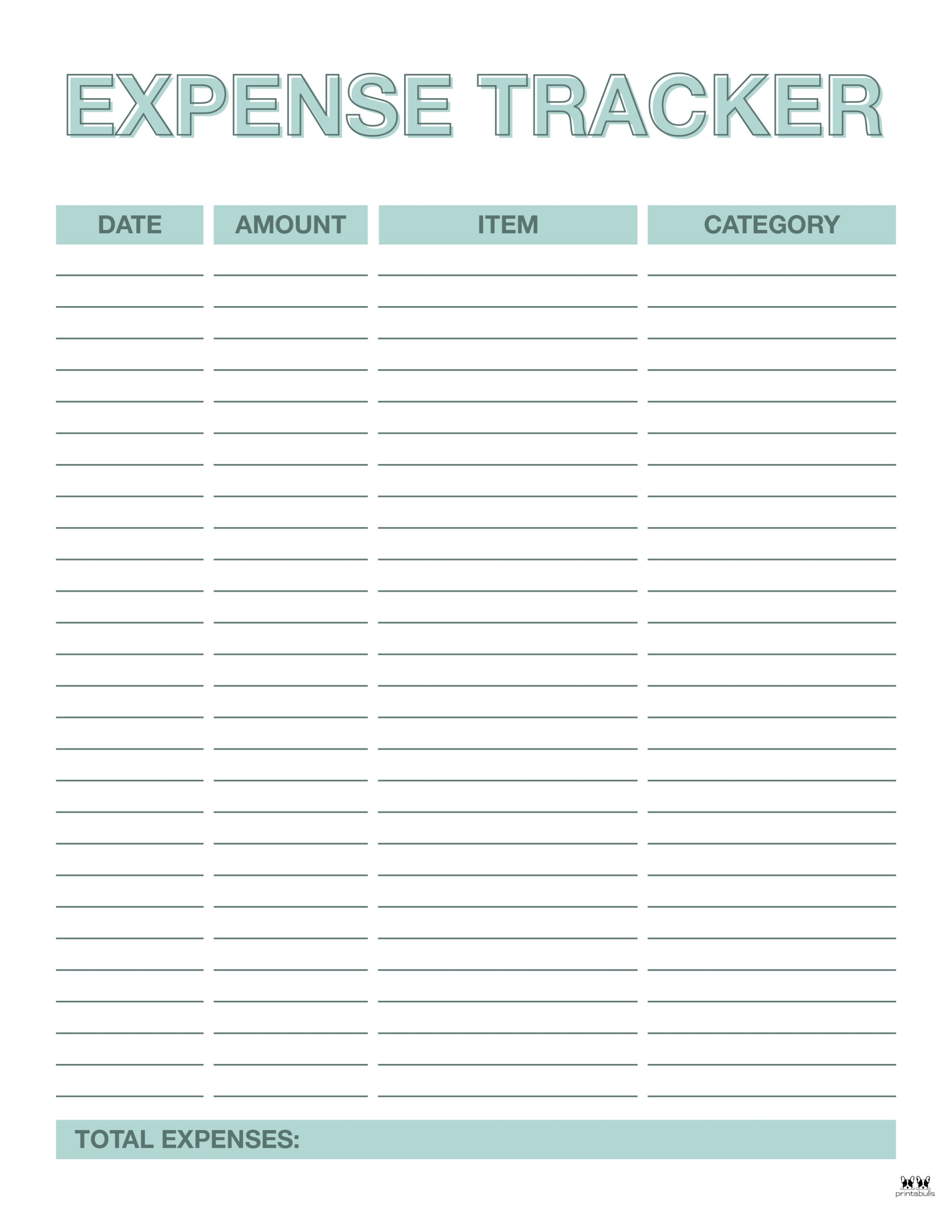 Expense Tracker Printables 20 FREE Options Printabulls