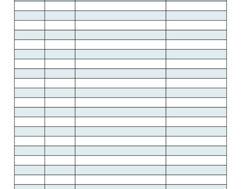 Expense Tracking Sheet Printable