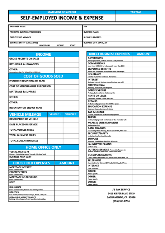 Expenses Worksheet Printable