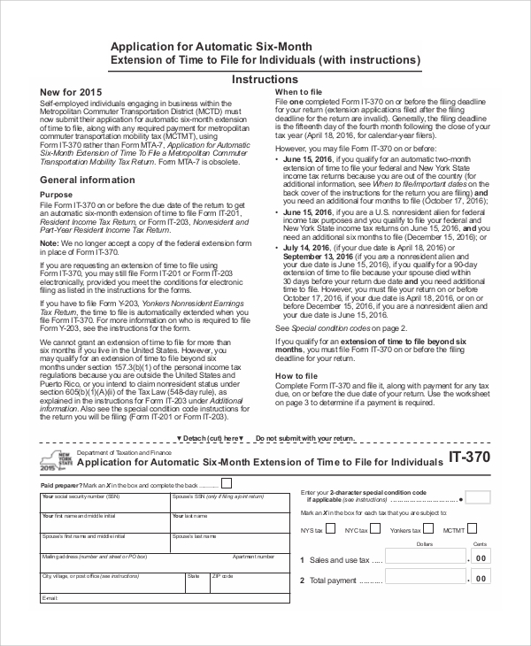Federal Income Tax Extension Form Printable Printable Forms Free Online