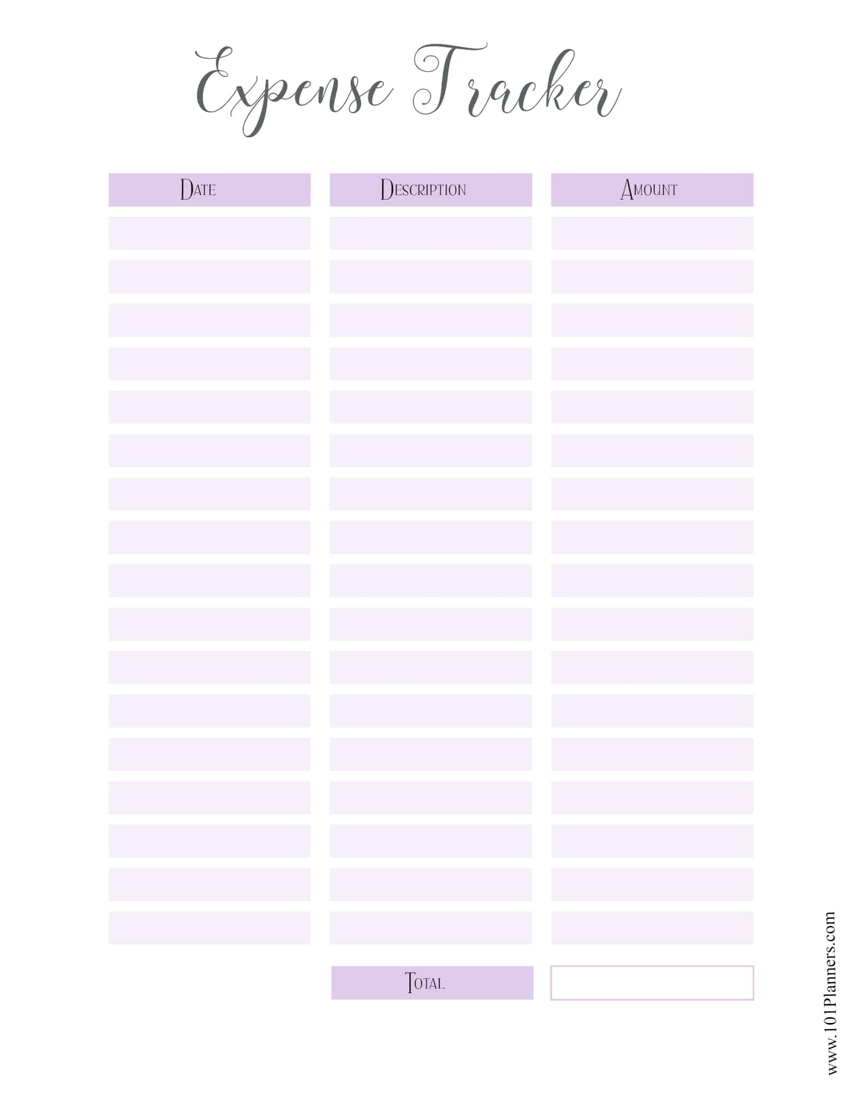 FREE Expense Tracker Printable Customize Online