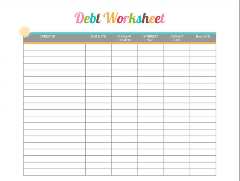 FREE Monthly Bills Expense Printables Debt Snowball Worksheet 