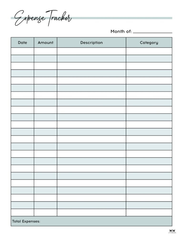 Free Printable Expense Sheet Printable Worksheets
