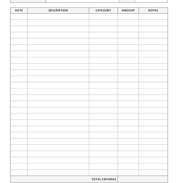 Free Printable Expense Tracker Template Printable Online