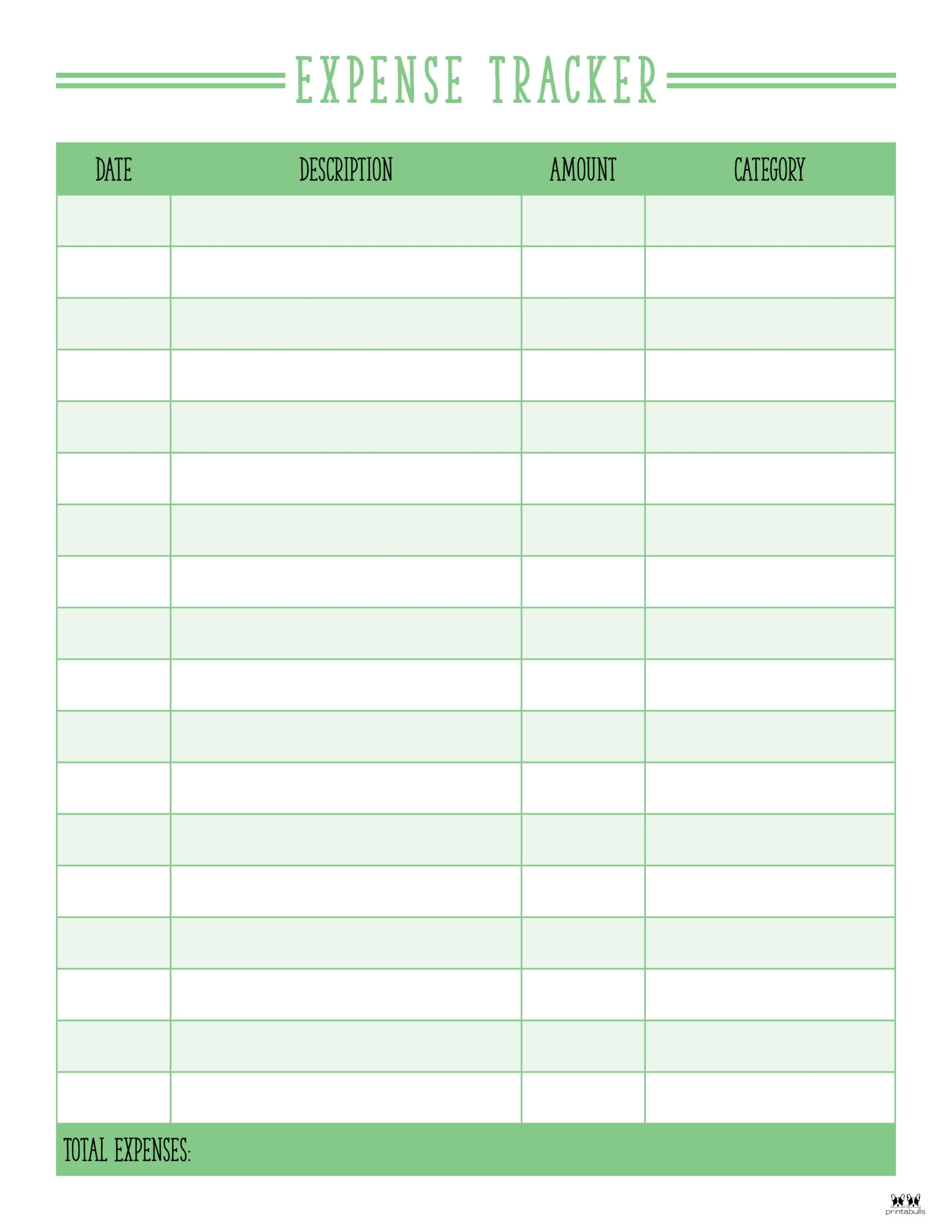 Free Printable Expense Trackers Tasteenglish