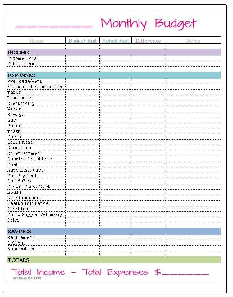 Free Printable Monthly Expense Sheet Room Surf
