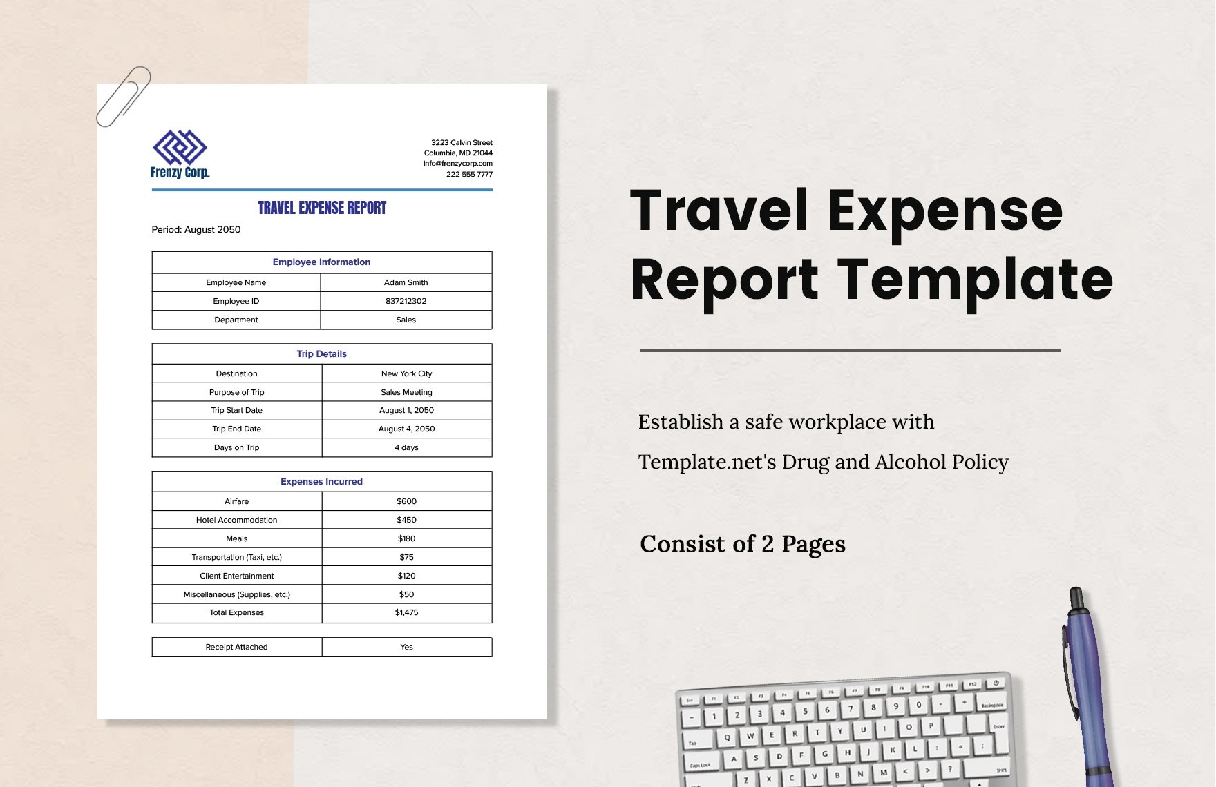 Free Printable Travel Expense Report Download Free Printable Travel 
