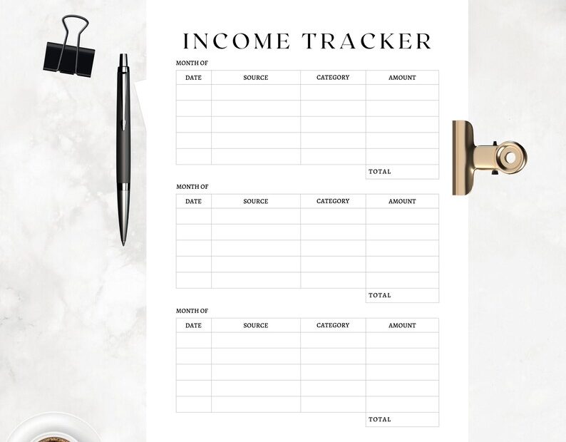 Income Tracker Income Printable Tracker Income Tracker PDF Financial