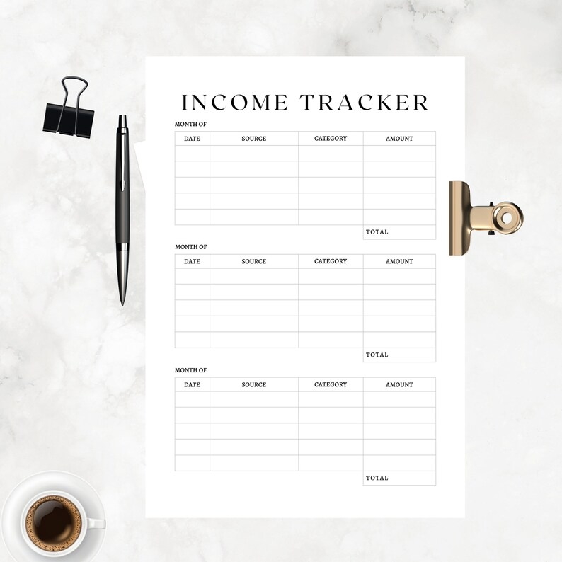 Income Tracker Income Printable Tracker Income Tracker PDF Financial 