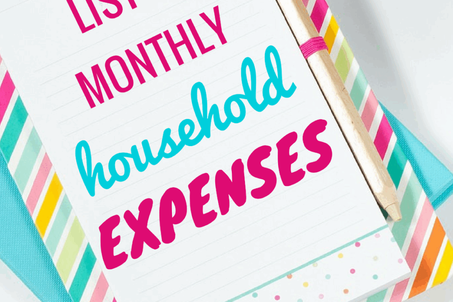 List Of Monthly Household Expenses For A Basic Monthly Budget