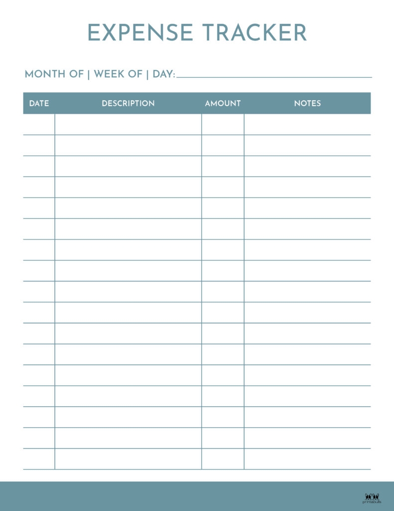 Monthly Expense Tracker Printable Antiquekopol
