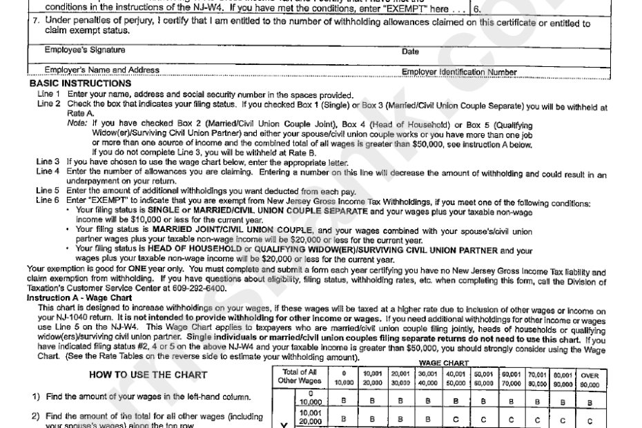 Nj State Income Tax Forms Printable Printable Forms Free Online