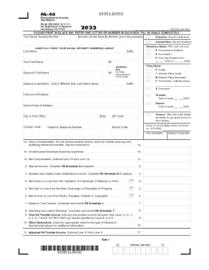 Pa State Income Tax Form 2023 Printable Forms Free Online