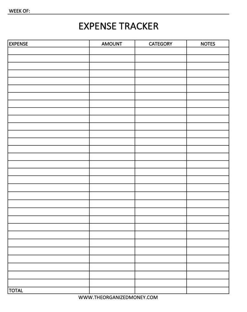 Pdf Free Printable Expense Tracker Excelress
