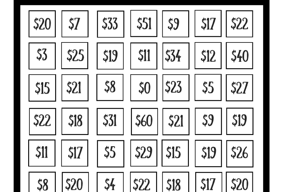 Pdf Printable Money Saving Chart