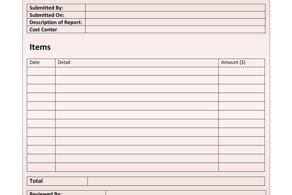 Printable Expense Forms Printable Forms Free Online