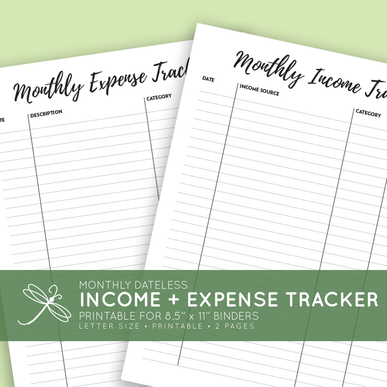Printable Monthly Income Expense Tracker Laura Kinker