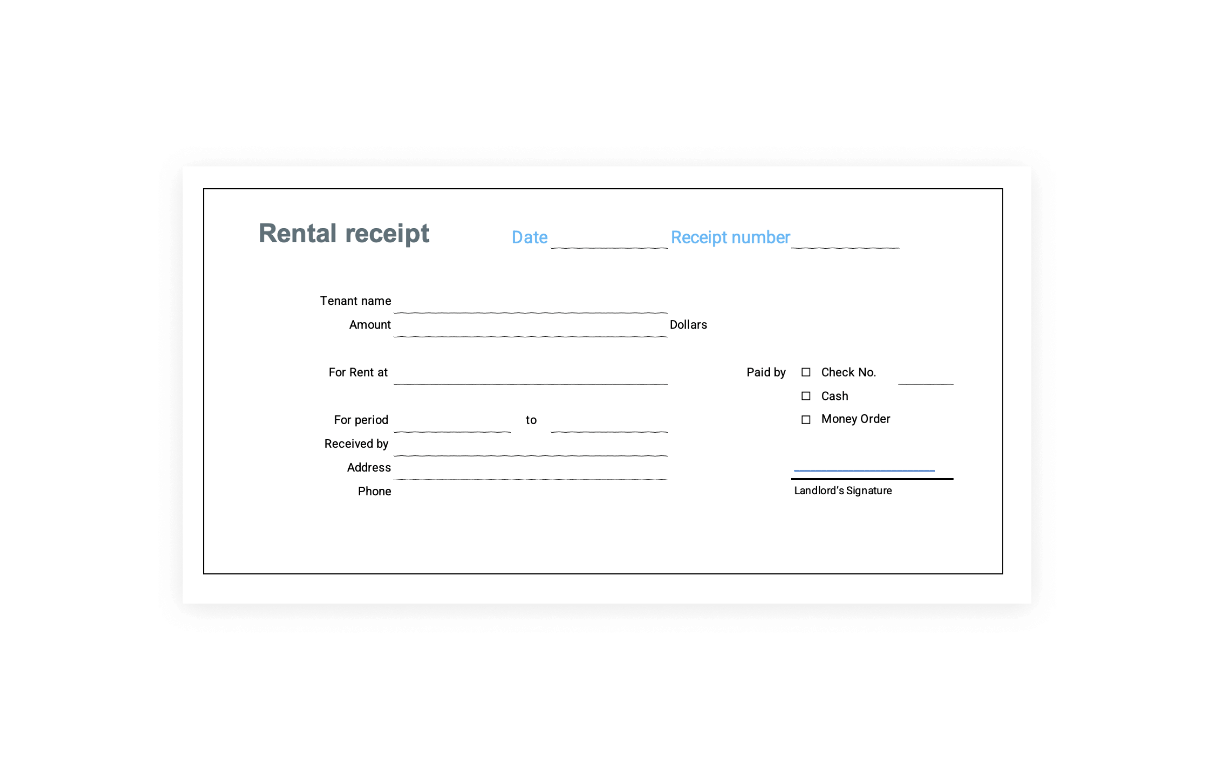 Rent Receipt Template Wise Worksheets Library