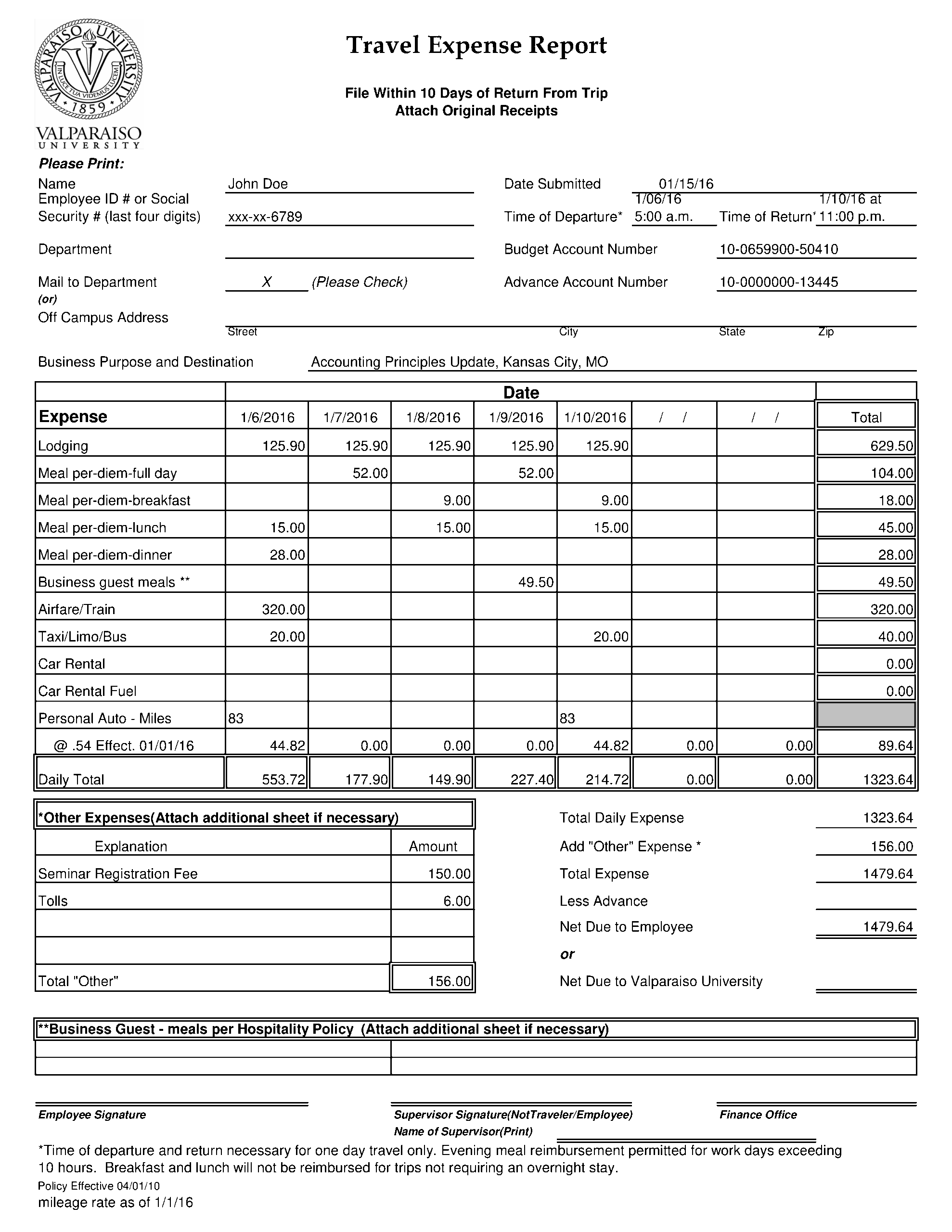 Sample Travel Expense Report Template Easy To Use