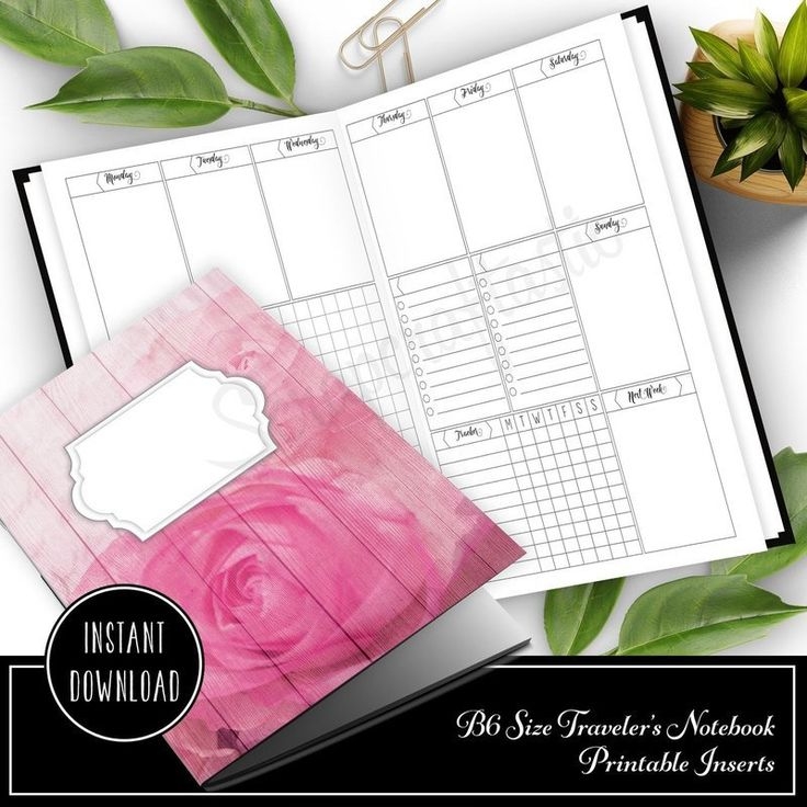 Shop Scrapcraftastic B6 TN Printable Inserts Printable Traveler 39 s 