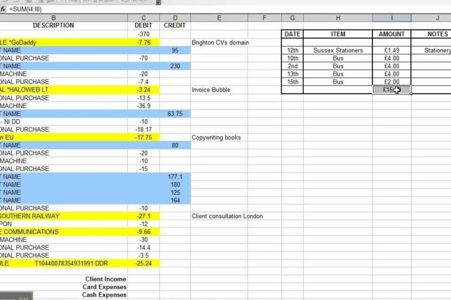 Spreadsheet Small Business Expense Canada Tracking Template Example And