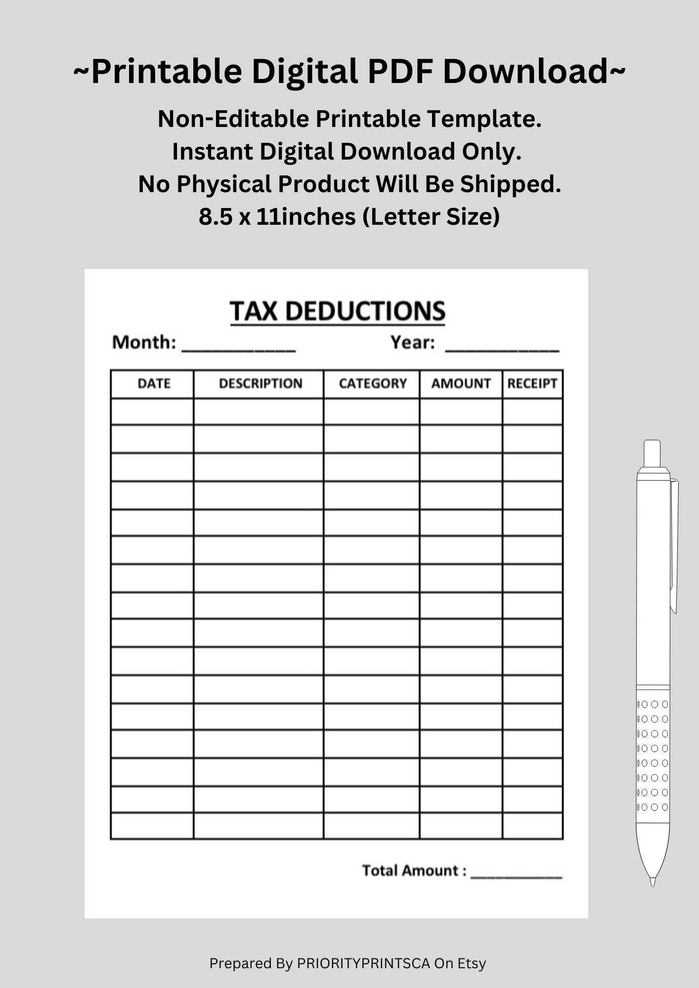 Tax Deductions Sheet Business Tax Deductions Personal Tax 