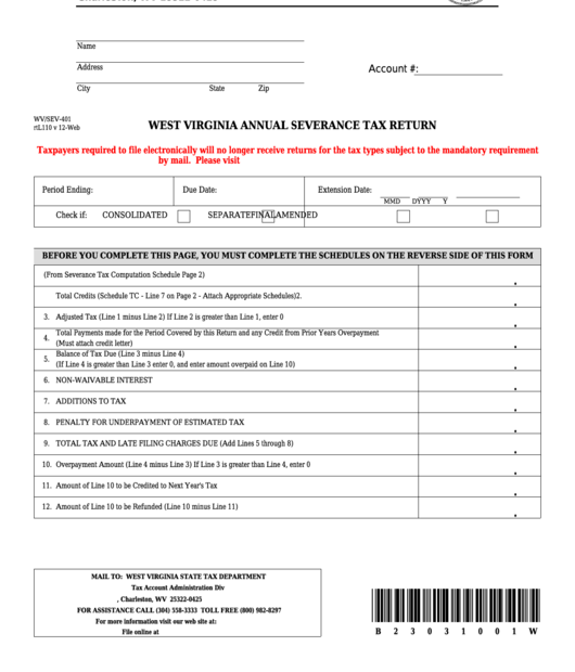 West Virginia Fillable Tax Forms Printable Forms Free Online