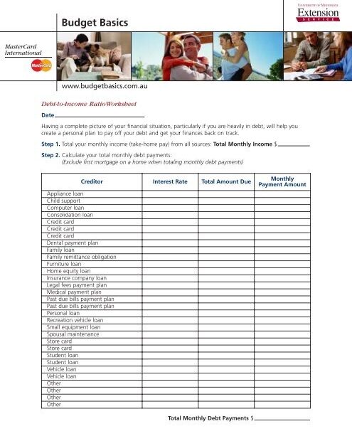 Your Debt to Income Ratio And Mortgages Worksheets Library